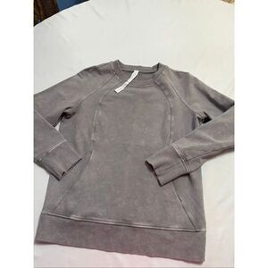 Lululemon Scuba Crew Washed Dark Chrome Grey Sweatshirt Size 8